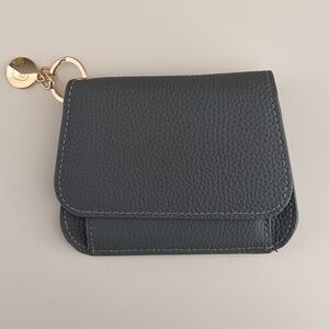 Palettetique Slate Blue Women's Leather Keychain Wallet